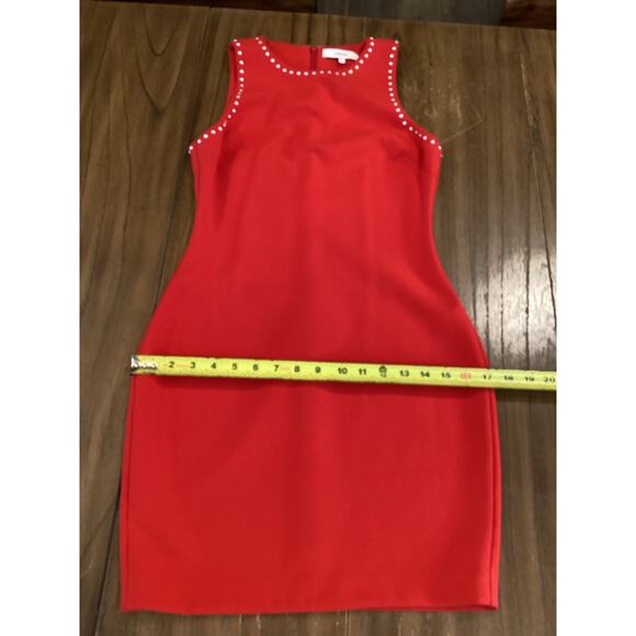 Likely Manhattan Sleeveless Studded Sheath Mini cocktail club red party Dress 4 - Picture 5 of 9